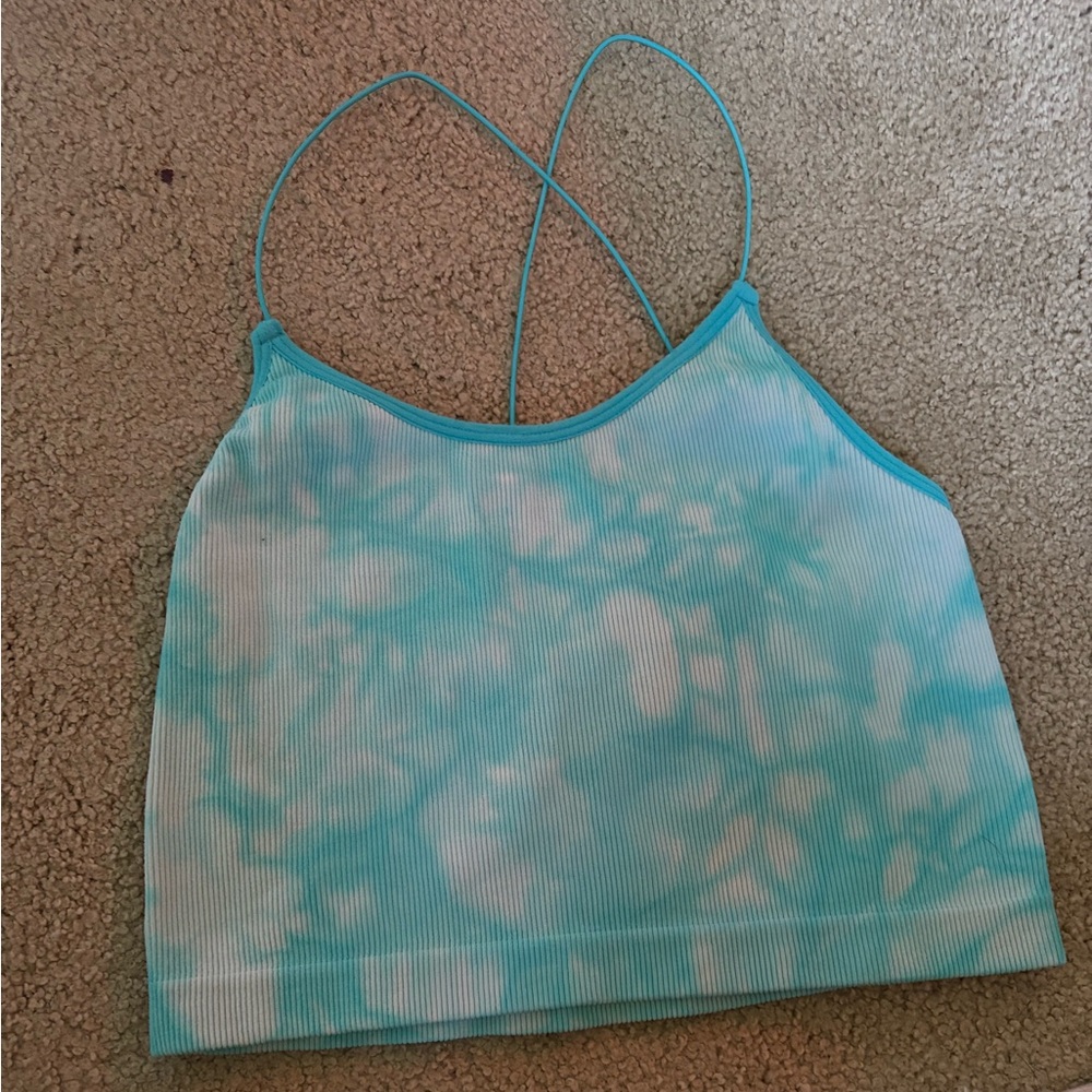 No Boundaries Aqua and White Striped Top